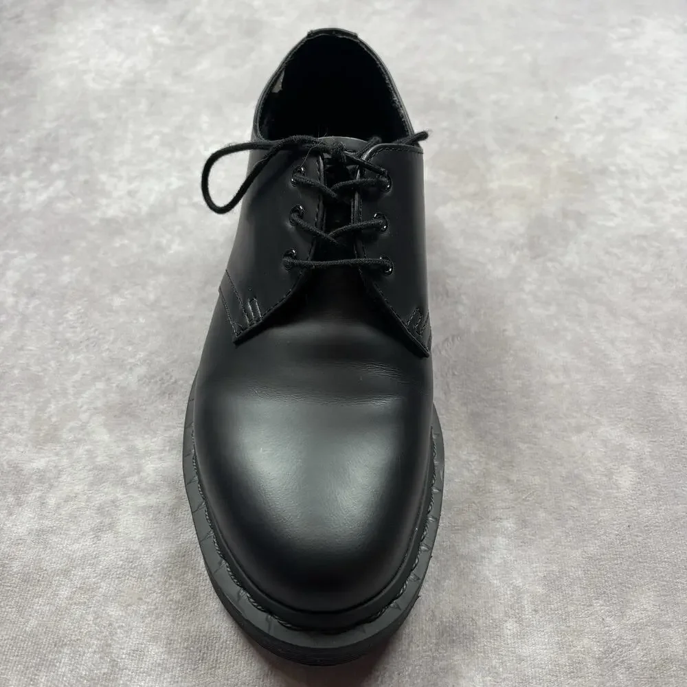 Dr Martens 1461 Mono 3 Eye Black Smooth Leather Oxford Shoes Mens 7 Womens 8